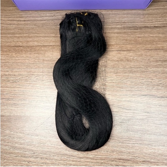 Jet Black Remy Human Hair 20 Inch Clip In Hair Extensions - Picture 2 of 10